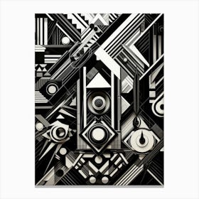 Technology Abstract Geometric Pattern 1 Canvas Print