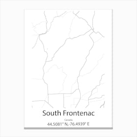 South Frontenac,Canada Minimalist Map Canvas Print