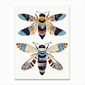 Colourful Insect Illustration Hornet 5 Canvas Print