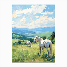 Horses Painting In Blue Ridge Mountains Virginia, Usa 1 Canvas Print
