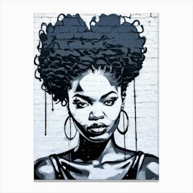 Graffiti Mural Of Beautiful Black Woman 114 Canvas Print