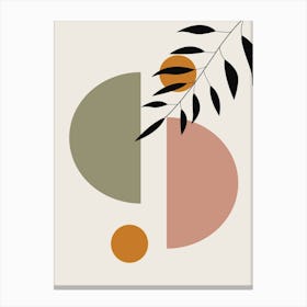 Boho Abstract Wall Art Print Scandi Botanical Terracota Beige Green Abstract C Canvas Print