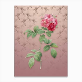 Vintage Seven Sisters Roses Botanical on Dusty Pink Pattern n.1755 Canvas Print