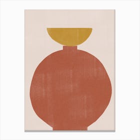 Abstract Vase, Terracotta Canvas Print