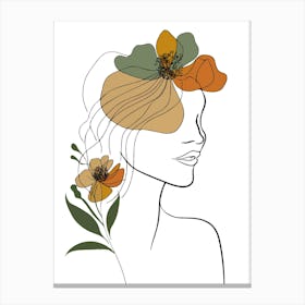 Woman With Flowers In Her Hair Canvas Print