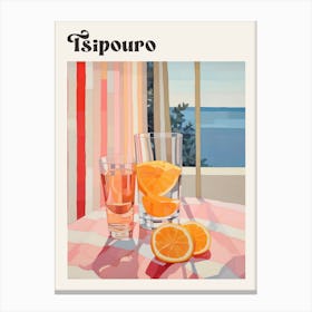 Tsipouro 3 Retro Cocktail Poster Canvas Print