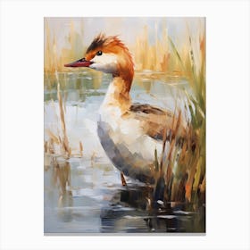 Bird Painting Grebe 1 Canvas Print