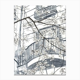 Leaves And Balconies Canvas Print