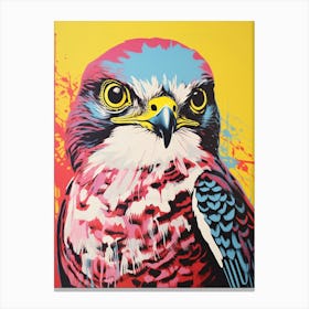 Andy Warhol Style Bird Eurasian Sparrowhawk 1 Canvas Print