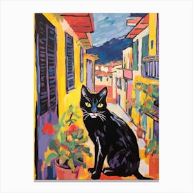 Painting Of A Cat In Verona Italy 2 Canvas Print