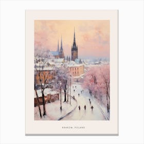Dreamy Winter Painting Poster Krakow Poland 4 Canvas Print