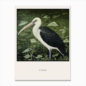 Ohara Koson Inspired Bird Painting Stork 1 Poster Canvas Print