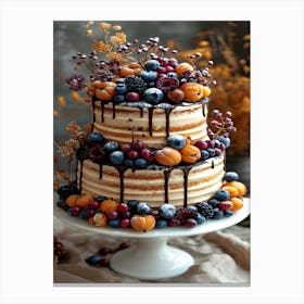 Autumn Wedding Cake Canvas Print