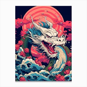 Dragon Retro Pop Art Style 8 Canvas Print