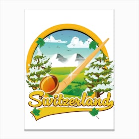 Switzerland Travel logo Canvas Print