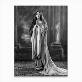 Actress Florence Saunders (1890-1926) by Bassimo 1921 Vintage Photography - Perfect for a Witchy, Vintage, Pagan, Cottagecore Gallery Feature Wall Drawing Down the Moon Goddess Praying Canvas Print