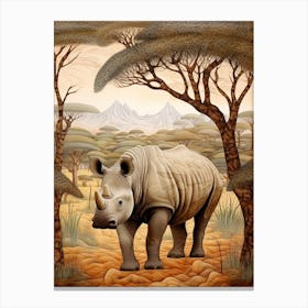 Rhinoceros In The African Savannah 3 Canvas Print
