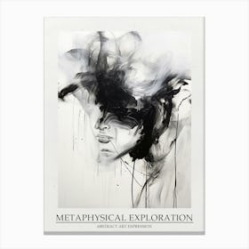 Metaphysical Exploration Abstract Black And White 8 Poster Canvas Print