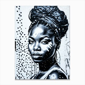 Graffiti Mural Of Beautiful Black Woman 90 Canvas Print