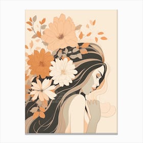 Bloom Body Woman Neutral Colours Boho Style 12 Canvas Print