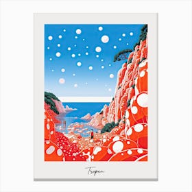 Poster Of Tropea, Italy, Illustration In The Style Of Pop Art 1 Canvas Print