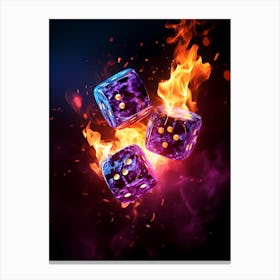 Flaming Dice On Fire Canvas Print