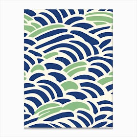 Waves In Blue And Green, Matisse style Canvas Print