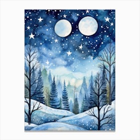 Snowy Winter Landscape Canvas Print