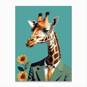 Giraffe In A Suit (23) Canvas Print