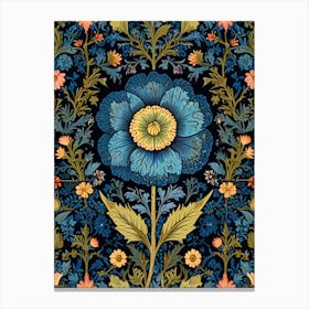 William Morris Blue Flower Canvas Print