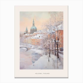 Dreamy Winter Painting Poster Helsinki Finland 2 Canvas Print