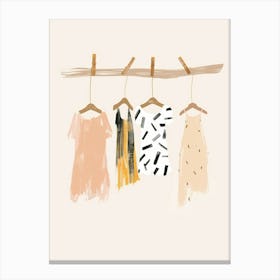 Clothes On Hangers Canvas Print