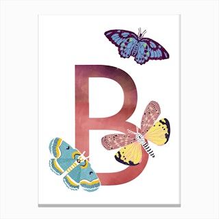 B Butterfly Canvas Print