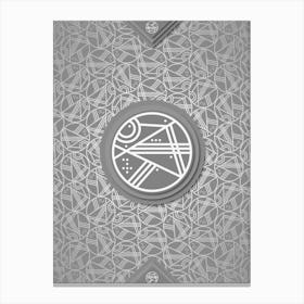 Geometric Glyph Sigil with Hex Array Pattern in Gray n.0203 Canvas Print