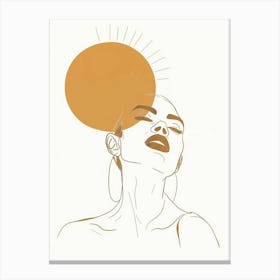 Woman With A Sun On Her Head Canvas Print