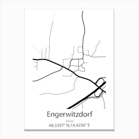 Engerwitzdorf,Austria Minimalist Map Canvas Print