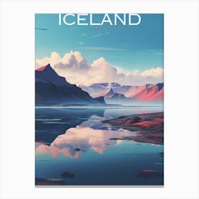 Colourful Iceland travel poster Canvas Print