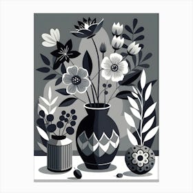 Black And White Flowers 10 Canvas Print