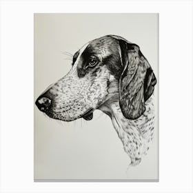 English Foxhound Dog Line Sketch 2 Canvas Print