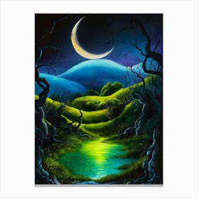 Moonlight In The Woods 1 Canvas Print