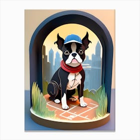 Boston Terrier-Reimagined 1 Canvas Print