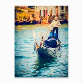 Gondolier Grand Canal Venice Canvas Print