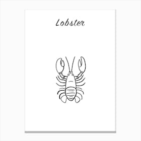B&W Lobster 2 Poster Canvas Print