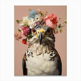 Bird With A Flower Crown Eurasian Sparrowhawk 4 Canvas Print