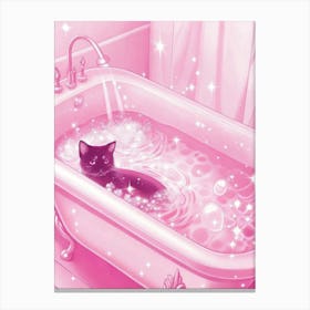 Cat In Bathtub 1 Canvas Print