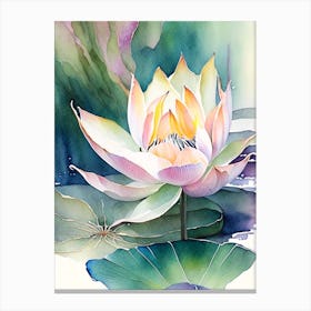 Giant Lotus Watercolour 4 Canvas Print