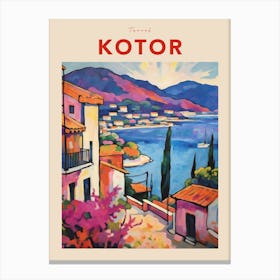 Kotor Montenegro 3 Fauvist Travel Poster Canvas Print