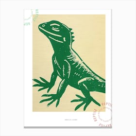 Forest Green Anoles Lizard Bold Block Colour 2 Poster Canvas Print