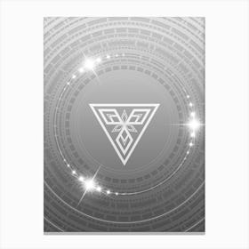 Geometric Glyph in White and Silver with Sparkle Array n.0180 Canvas Print