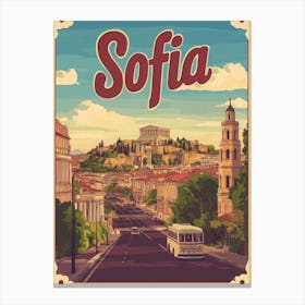 Aihrgdesign A Retro Travel Poster For Sofia 5 Canvas Print